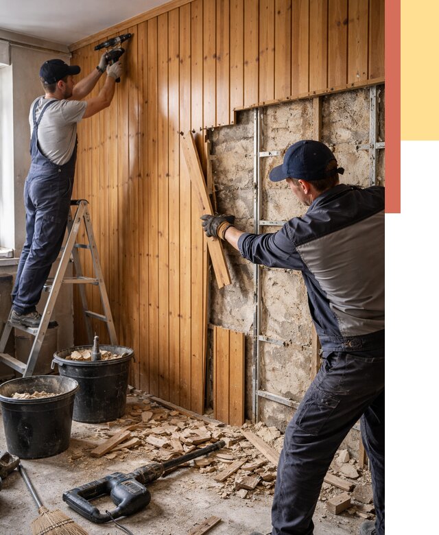 Демонтаж вагонки со стен в Бузулуке от 1511 руб. — снятие, удаление, срочно | ОТДЕЛОЧНИК-Бзл