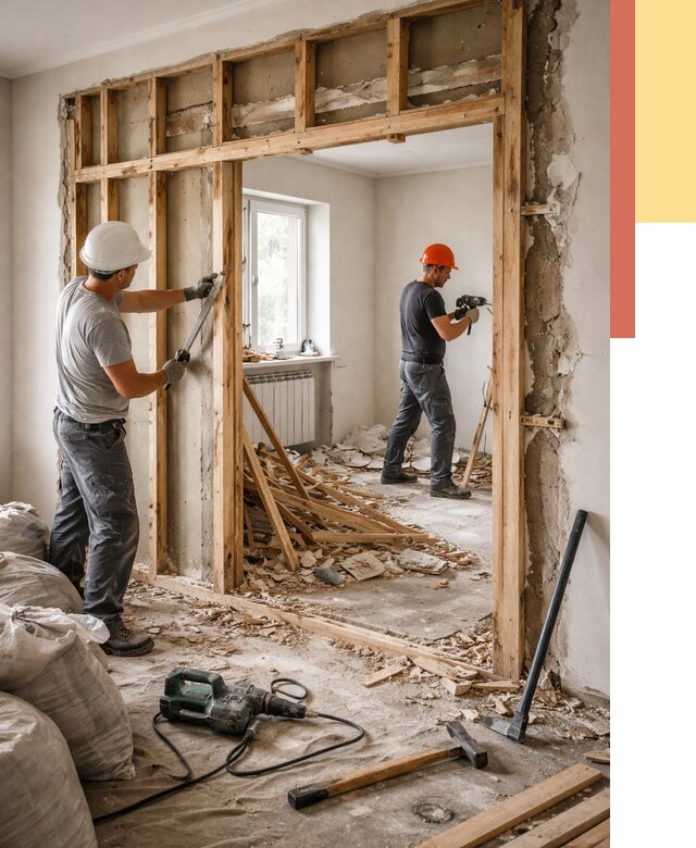 Демонтаж деревянных перегородок в Бузулуке от 3336 руб. — быстро и недорого | ОТДЕЛОЧНИК-Бзл