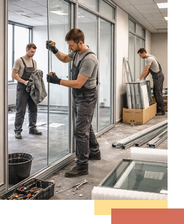 Демонтаж стеклянных перегородок в Бузулуке быстро и безопасно