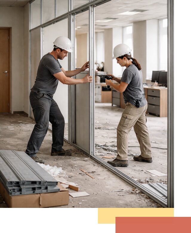 Демонтаж алюминиевых перегородок в Бузулуке быстро и аккуратно