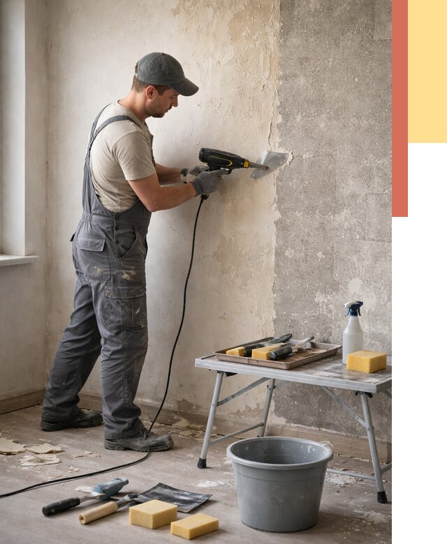 Очистка стен от клея в Бузулуке от 1928 руб. — снятие и удаление клея со стен | ОТДЕЛОЧНИК-Бзл