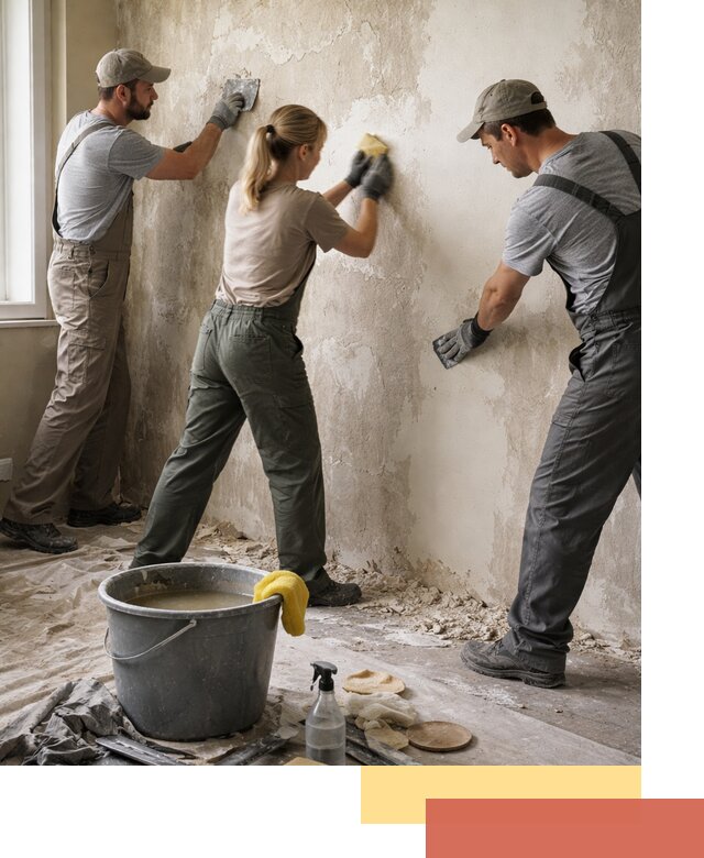 Очистка стен от клея и грунтовки в Бузулуке качественно и быстро