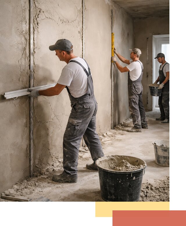 Штукатурка стен по маякам в Бузулуке — точная и ровная поверхность