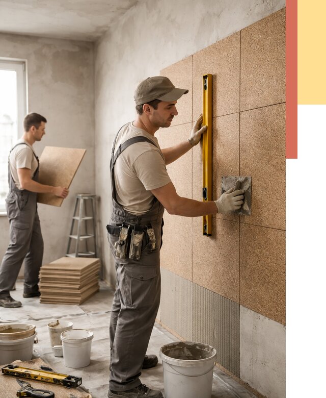 Монтаж пробковых панелей на стены в Бузулуке от 3648 руб. — ОТДЕЛОЧНИК-Бзл