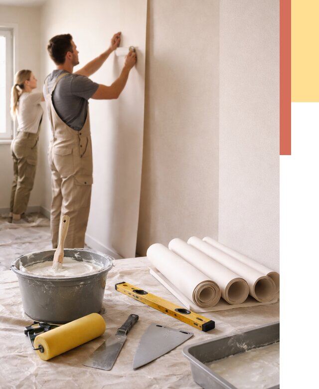 Поклейка бумажных обоев в Бузулуке от 5733 руб./м2 — быстро и недорого | ОТДЕЛОЧНИК-Бзл