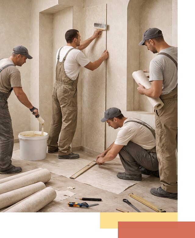 Поклейка обоев на сложные стены и неровные поверхности в Бузулуке