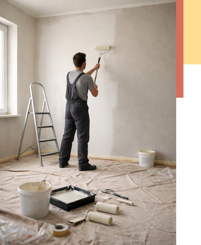 Покраска стен моющейся краской в Бузулуке от 365 руб./м² — быстро и недорого | ОТДЕЛОЧНИК-Бзл