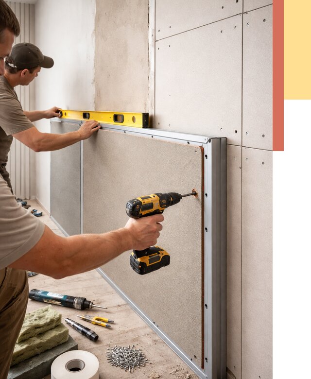 Шумоизоляция стен панелями ЗИПС в Бузулуке от 2293 руб./м² под ключ | ОТДЕЛОЧНИК-Бзл