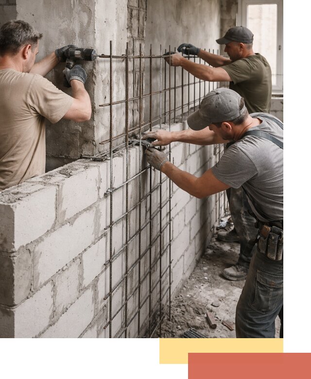Армирование кладки перегородок в Бузулуке профессионально и надёжно