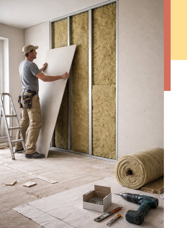 Перегородка из гипсокартона с шумоизоляцией в Бузулуке от 3252 руб. | ОТДЕЛОЧНИК-Бзл