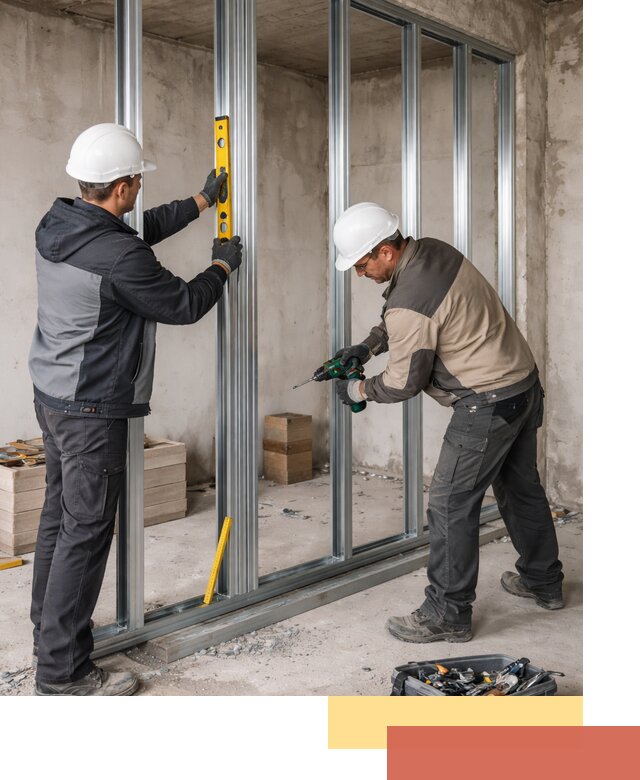 Монтаж каркаса перегородки из профиля в Бузулуке