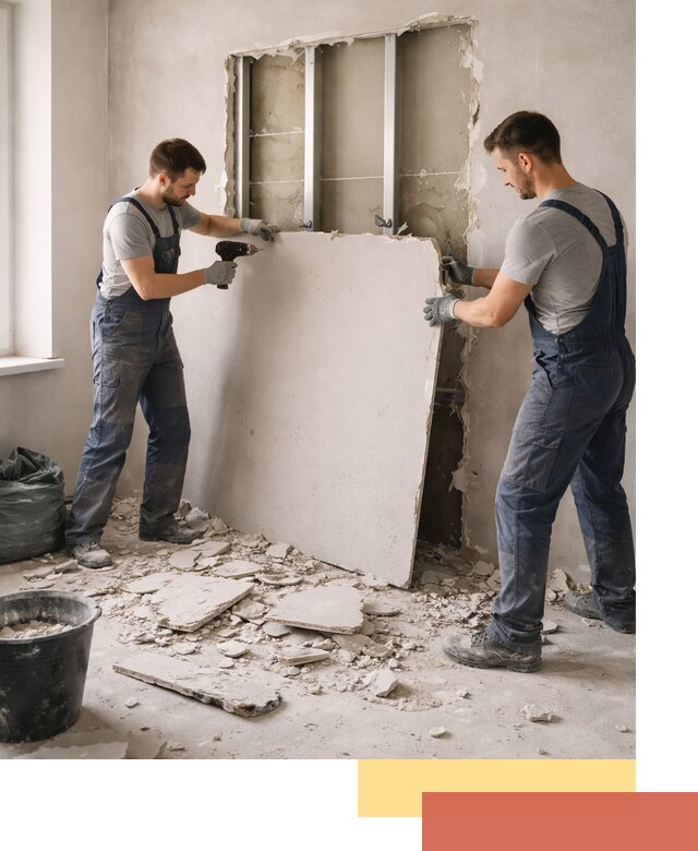 Демонтаж перегородки из гипсокартона в Бузулуке быстрый и аккуратный