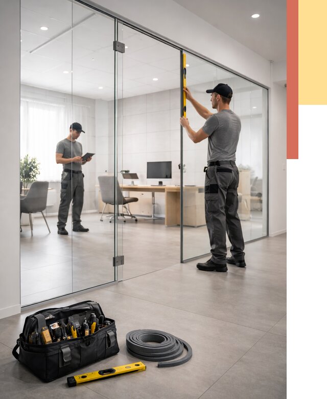 Цельностеклянные перегородки под ключ в Бузулуке от 9903 руб. — монтаж и цены | ОТДЕЛОЧНИК-Бзл