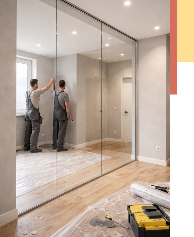 Безрамные стеклянные перегородки в Бузулуке — монтаж от 9903 руб. | ОТДЕЛОЧНИК-Бзл