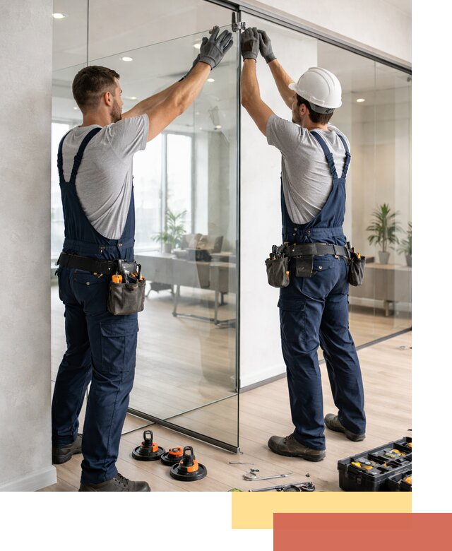 Безрамные стеклянные перегородки под ключ в Бузулуке