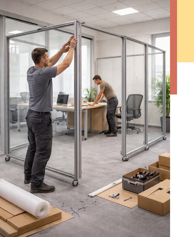 Мобильные офисные перегородки в Бузулуке от 13030 руб. — установка под ключ | ОТДЕЛОЧНИК-Бзл