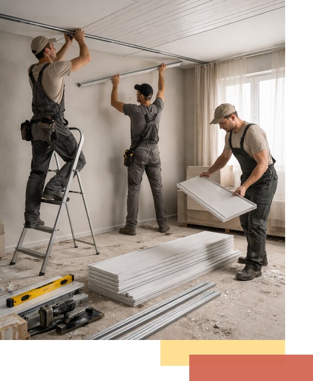 Монтаж потолка из ПВХ панелей в Бузулуке оперативно и качественно