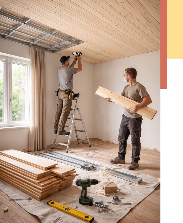 Монтаж потолка из вагонки в Бузулуке от 6776 руб. | Быстро и недорого — ОТДЕЛОЧНИК-Бзл