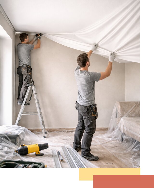 Монтаж тканевого натяжного потолка в Бузулуке недорого и быстро