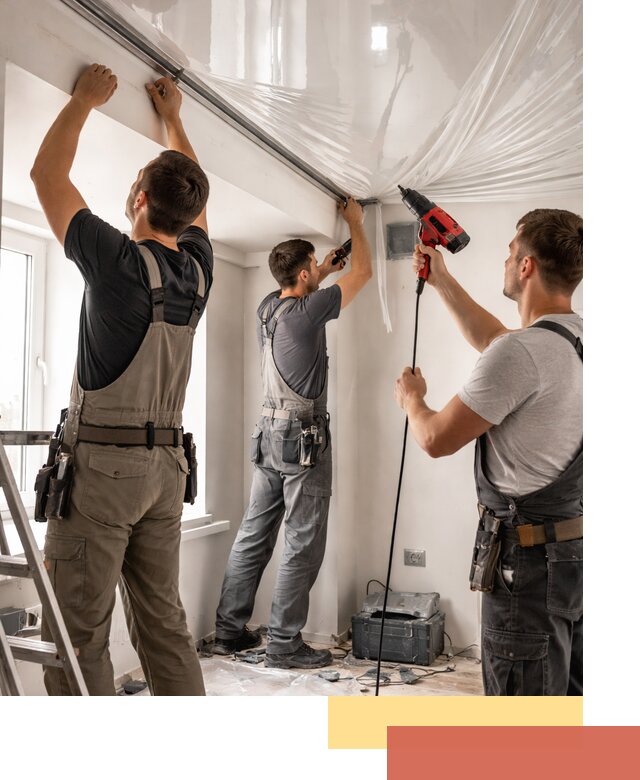 Монтаж глянцевого натяжного потолка в Бузулуке быстро и качественно