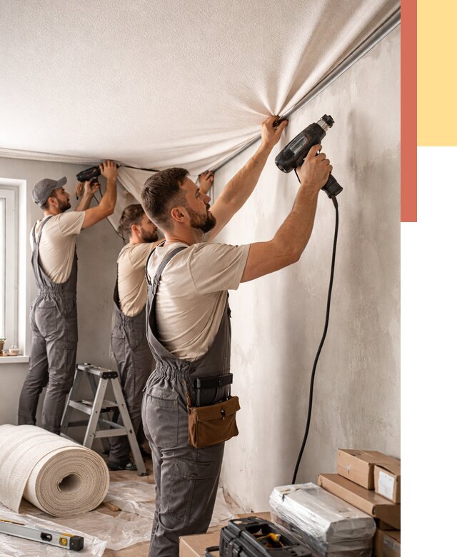 Монтаж фактурного натяжного потолка в Бузулуке от 782 руб. — ОТДЕЛОЧНИК-Бзл