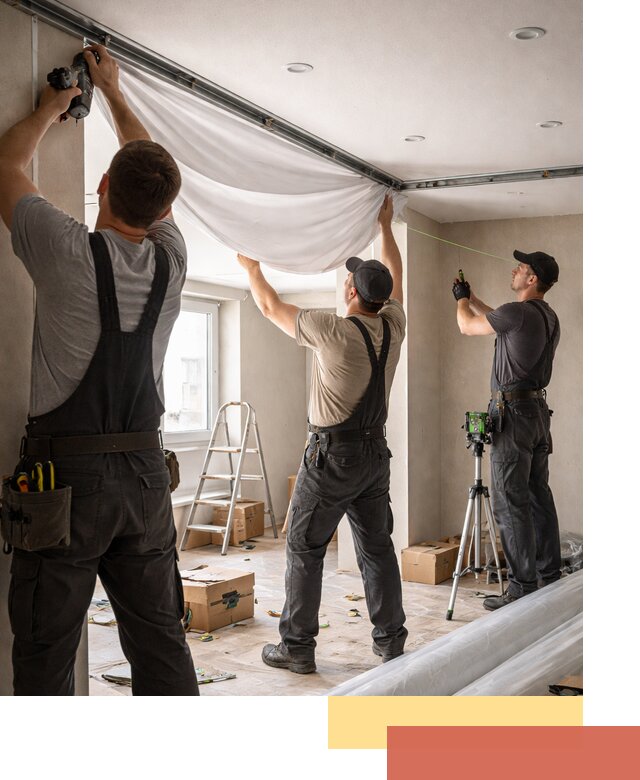 Монтаж парящего натяжного потолка под ключ в Бузулуке