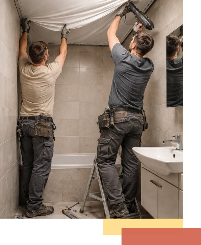 Монтаж натяжного потолка в ванной в Бузулуке быстро и качественно