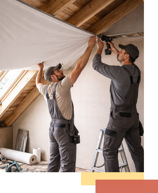 Монтаж натяжного потолка в мансарде в Бузулуке