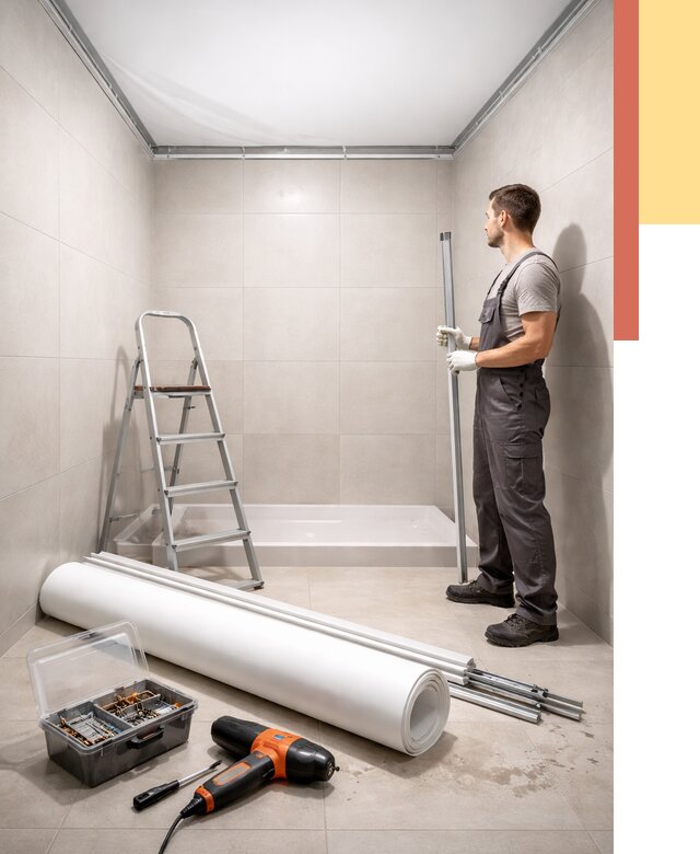 Монтаж натяжного потолка в санузле в Бузулуке от 1928 руб. — ОТДЕЛОЧНИК-Бзл