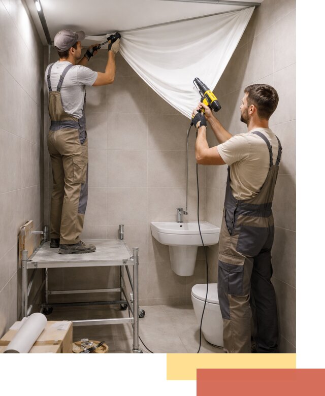 Монтаж натяжного потолка в санузле в Бузулуке