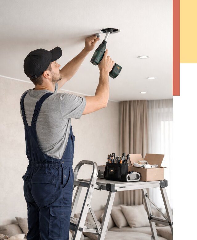 Установка и монтаж точечных светильников в натяжной потолок в Бузулуке от 1876 руб. | ОТДЕЛОЧНИК-Бзл