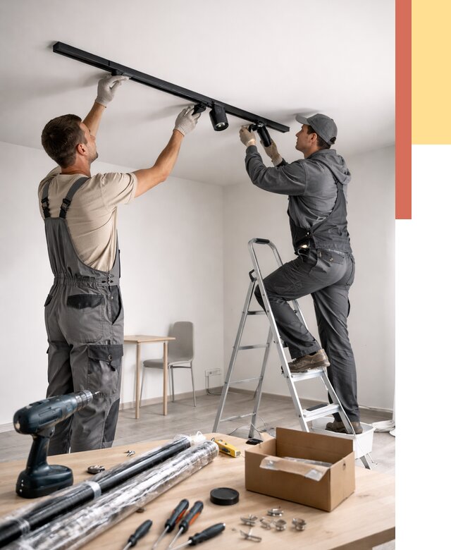 Установка трековых светильников в натяжной потолок в Бузулуке от 4378 руб. | ОТДЕЛОЧНИК-Бзл