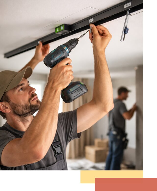 Установка трековых светильников в натяжной потолок в Бузулуке