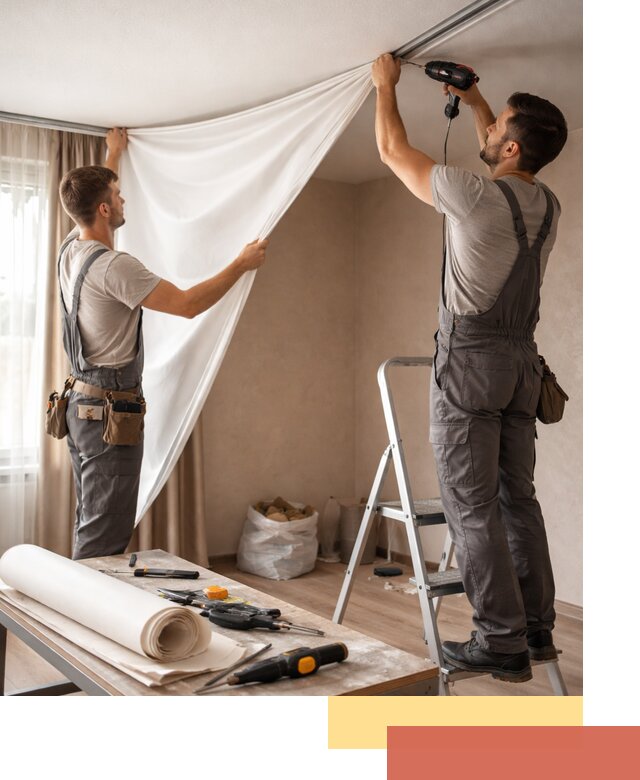 Замена полотна натяжного потолка в Бузулуке быстро и качественно