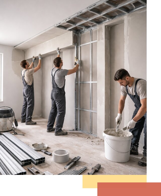 Монтаж потолка из гипсокартона с нишей в Бузулуке